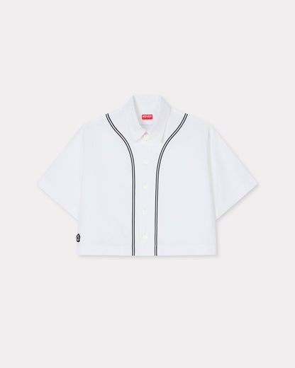 Kenzo Boke Flower 20 Baseball Short Sleeve Shirt In Poplin Cotton Women's