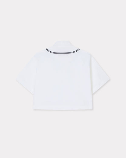 Kenzo Boke Flower 20 Baseball Short Sleeve Shirt In Poplin Cotton Women's