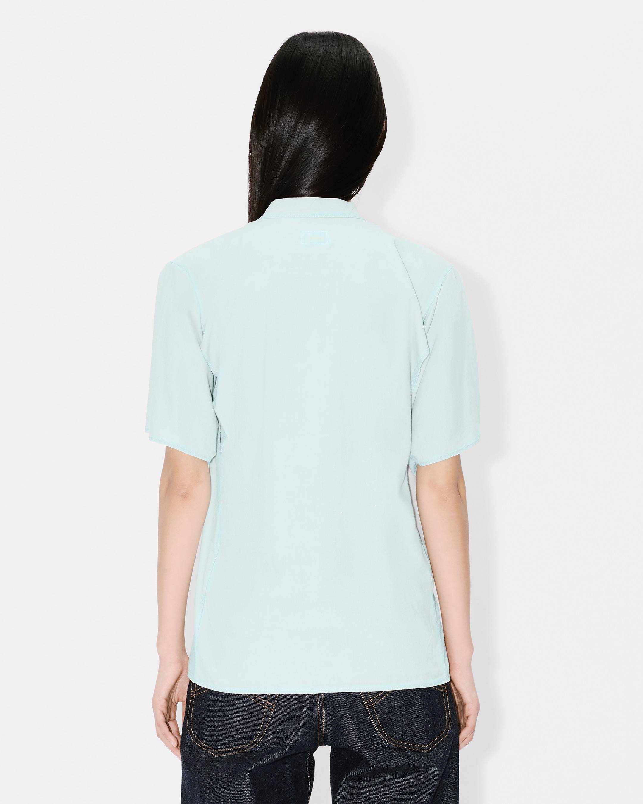 Kenzo Loose Kimono Shirt In Stone Bleach Chambray Women's