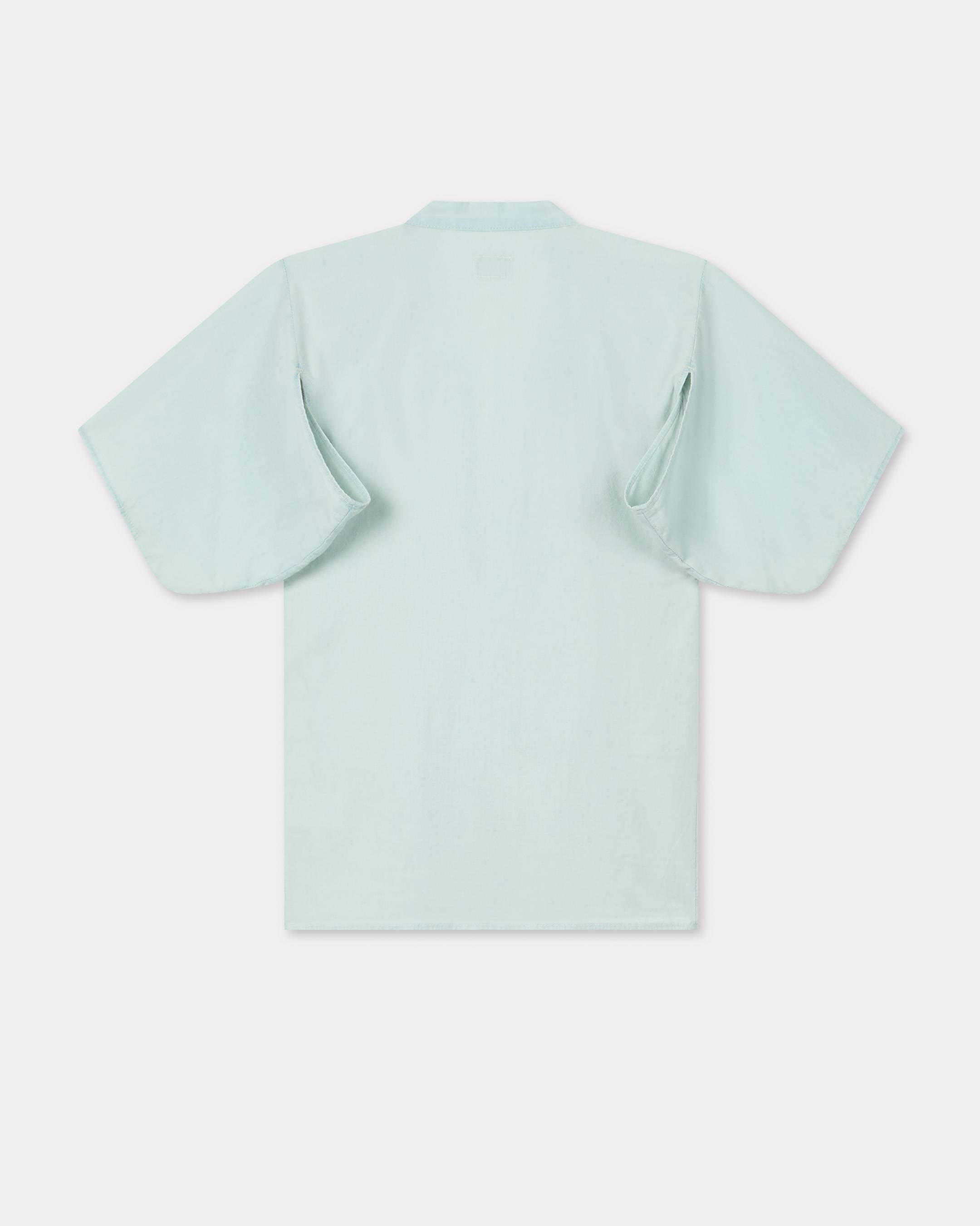 Kenzo Loose Kimono Shirt In Stone Bleach Chambray Women's