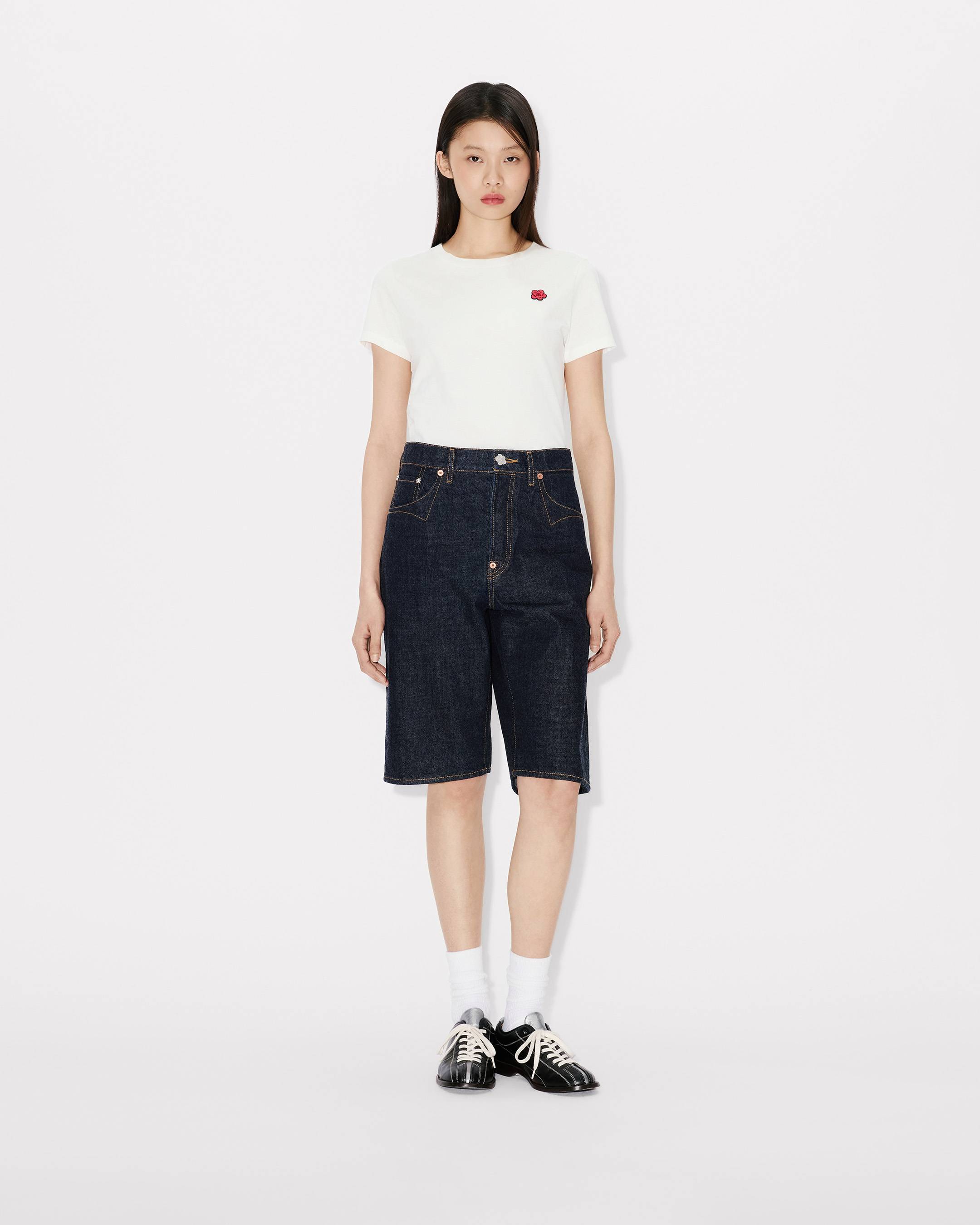 Kenzo Lowwaist Boyfriend Bermuda In Japanese Denim Women's