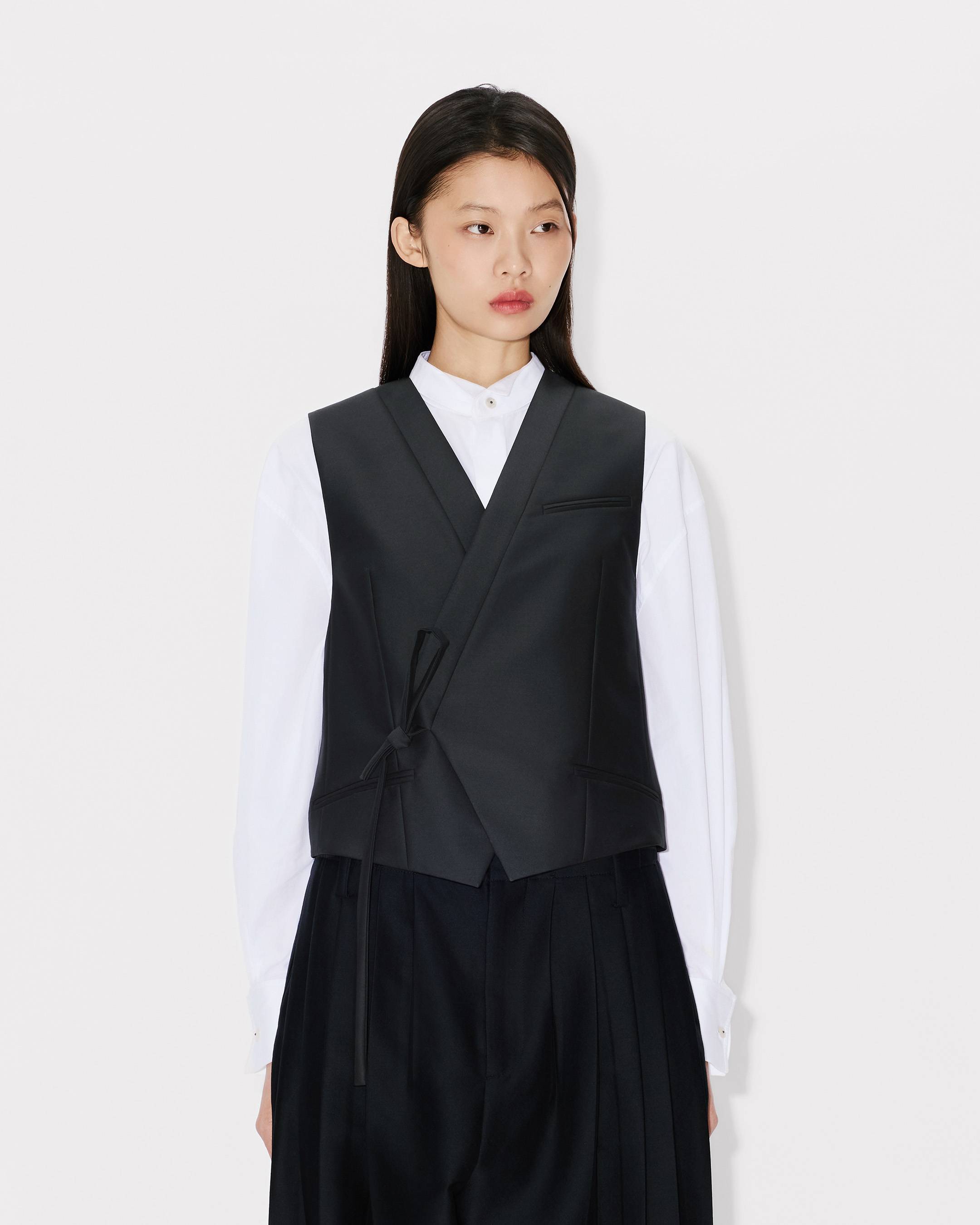 Kenzo Kimono Vest In Virgin Wool And Silk Women's