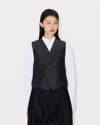 Kenzo Kimono Vest In Virgin Wool And Silk Women's