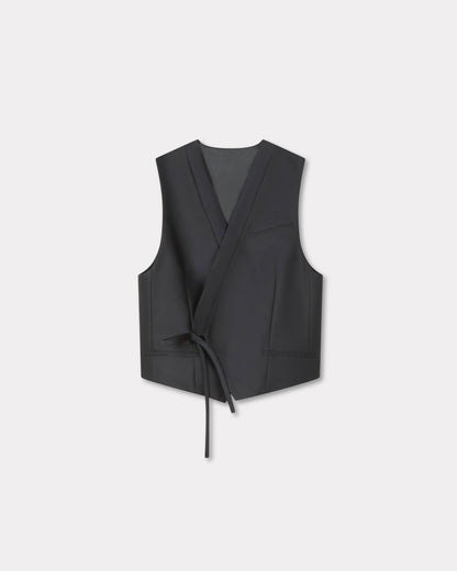 Kenzo Kimono Vest In Virgin Wool And Silk Women's