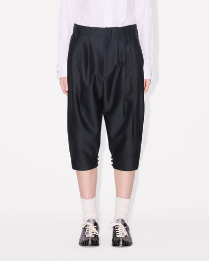Kenzo Tailored Cropped Pleated Pants In Virgin Wool And Silk Women's