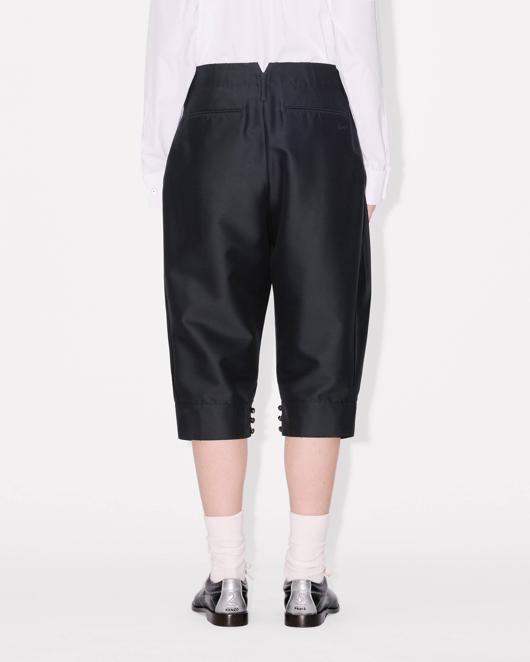 Kenzo Tailored Cropped Pleated Pants In Virgin Wool And Silk Women's