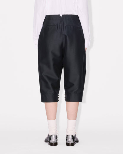 Kenzo Tailored Cropped Pleated Pants In Virgin Wool And Silk Women's