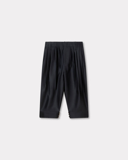 Kenzo Tailored Cropped Pleated Pants In Virgin Wool And Silk Women's