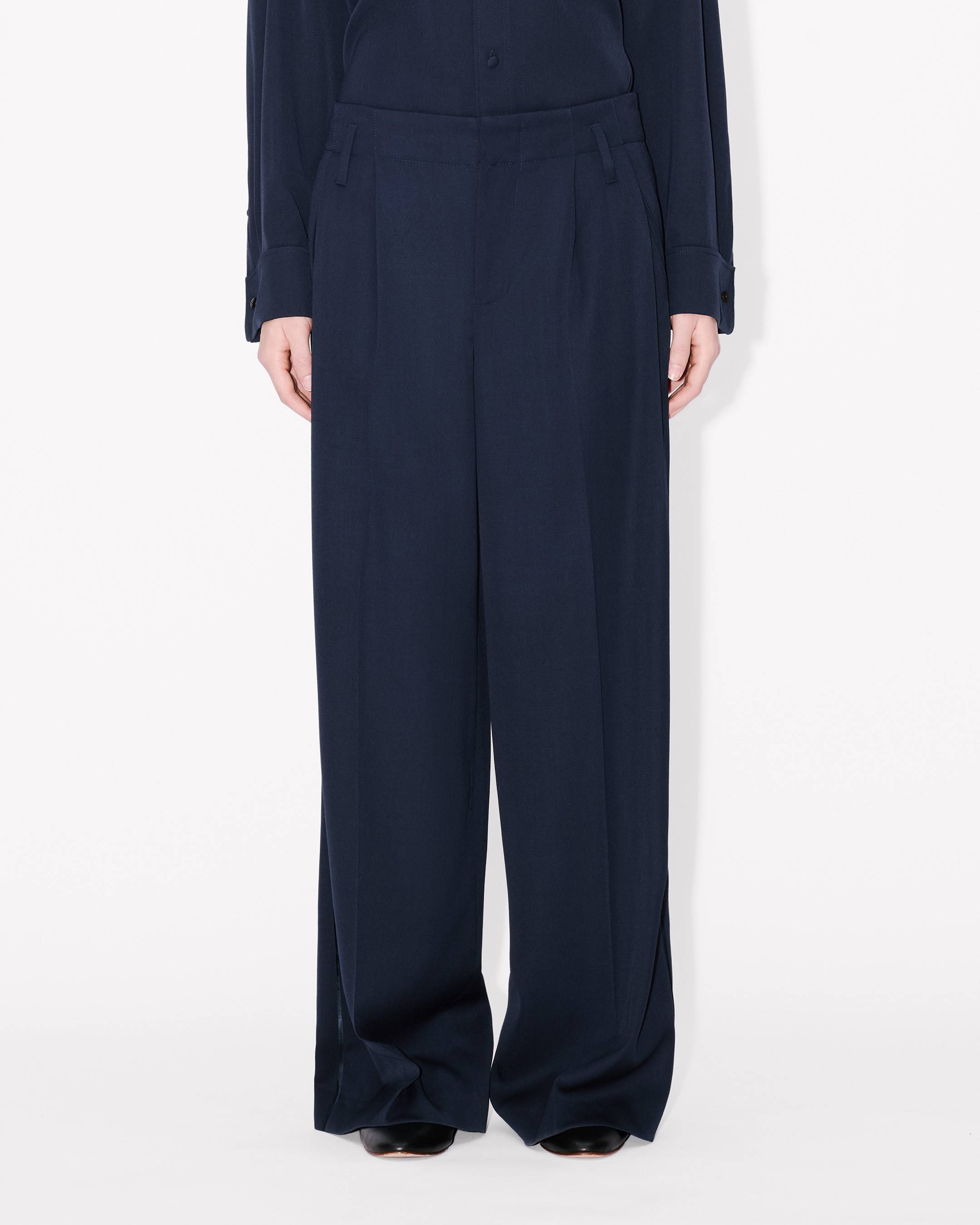 Kenzo Wide Leg Tailored Pants In Virgin Wool Women's