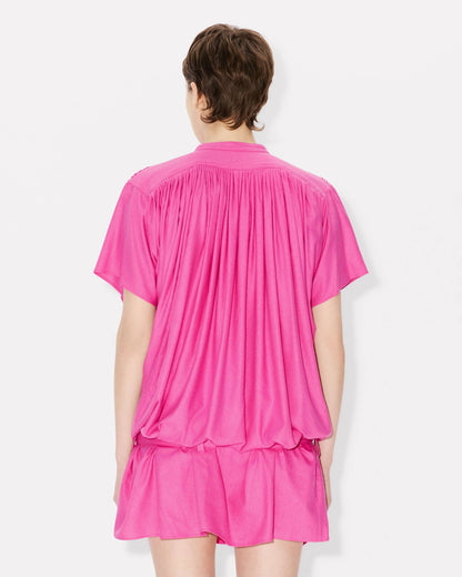 Kenzo Oversized Pleated Dress In Silk Floss Women's