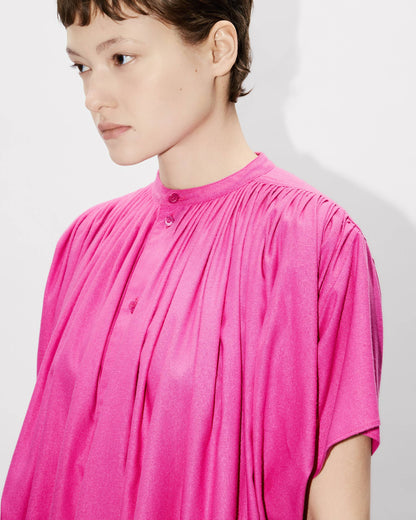 Kenzo Oversized Pleated Dress In Silk Floss Women's