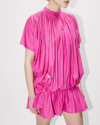 Kenzo Oversized Pleated Dress In Silk Floss Women's