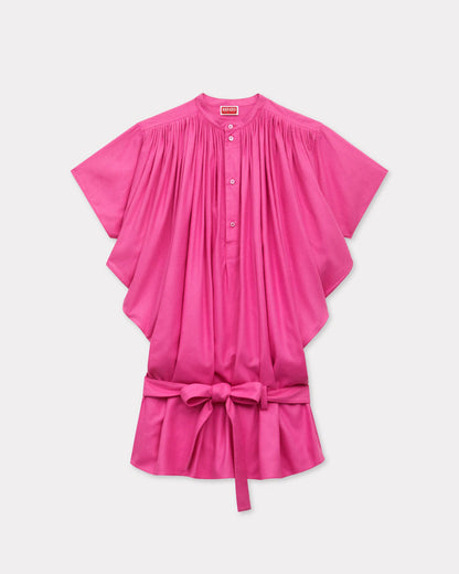 Kenzo Oversized Pleated Dress In Silk Floss Women's
