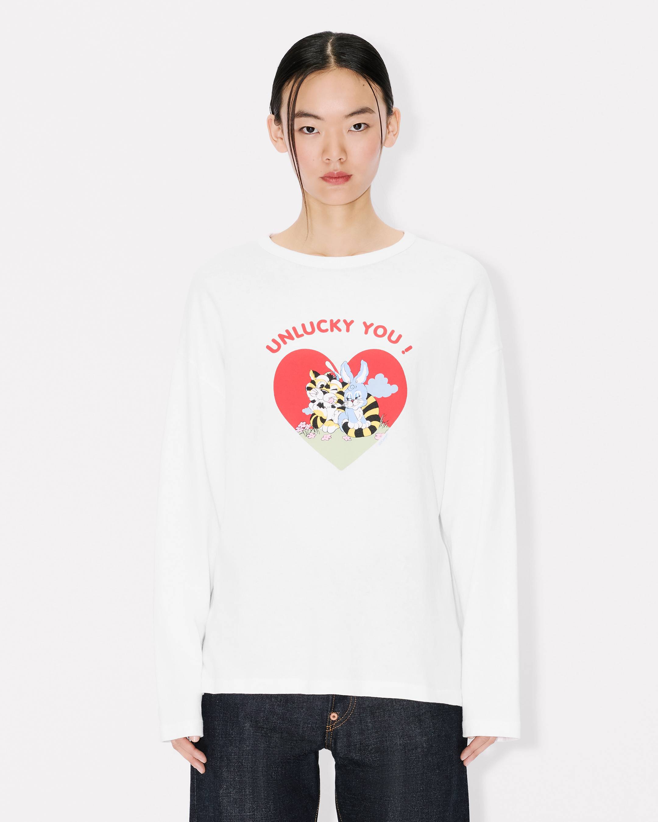 Kenzo Cartoon Long Sleeve Tshirt In Cotton Women's