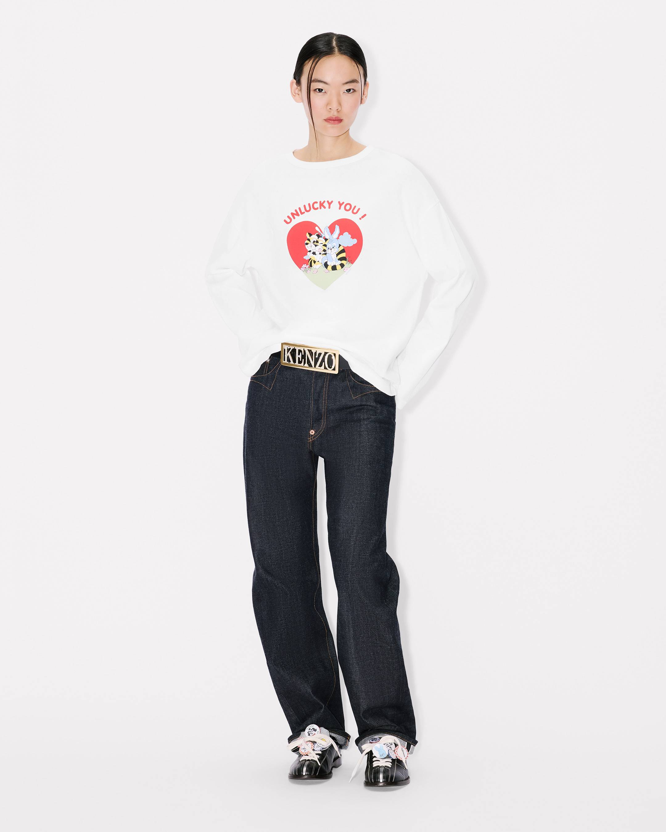 Kenzo Cartoon Long Sleeve Tshirt In Cotton Women's