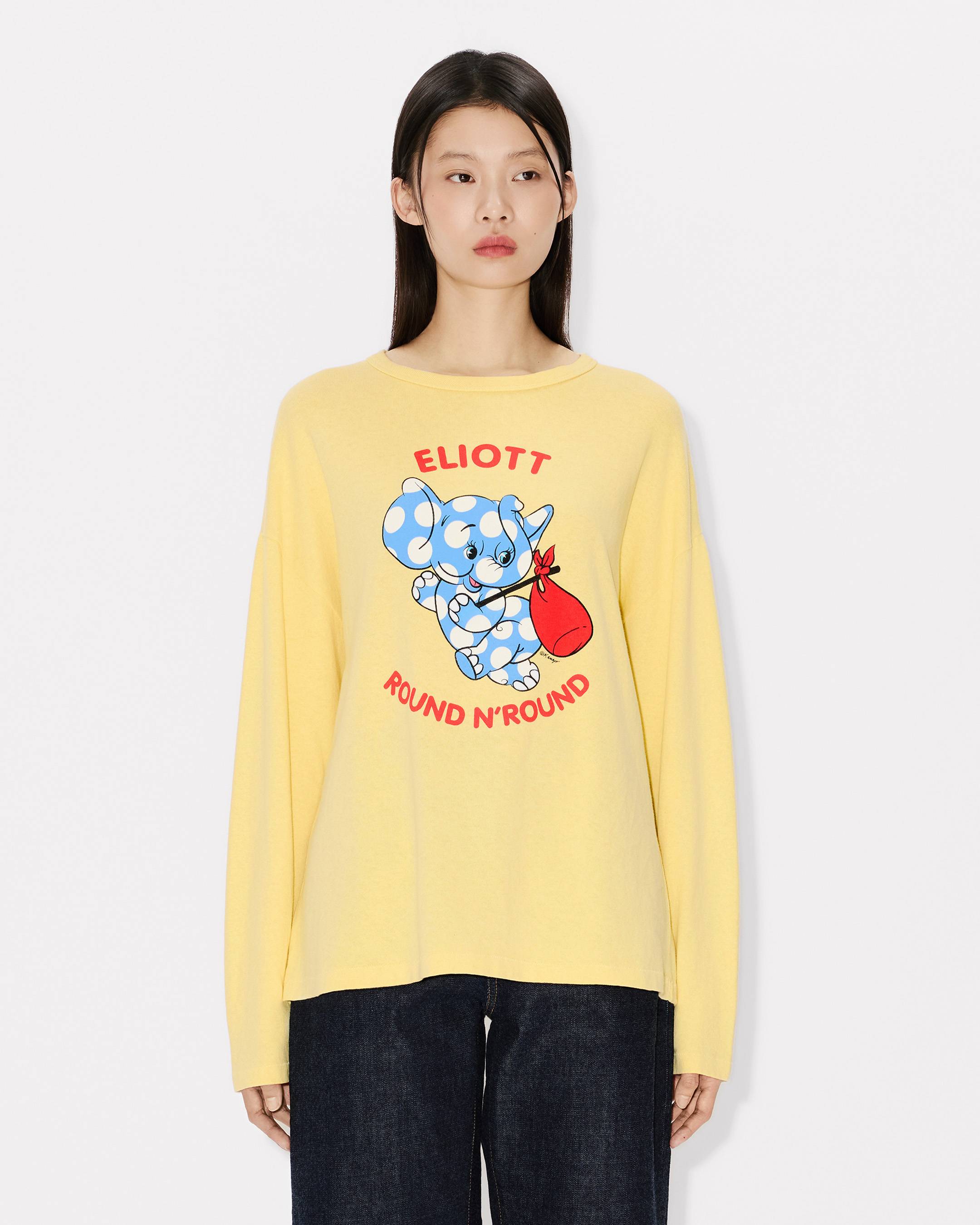 Kenzo Cartoon Long Sleeve Tshirt In Cotton Women's
