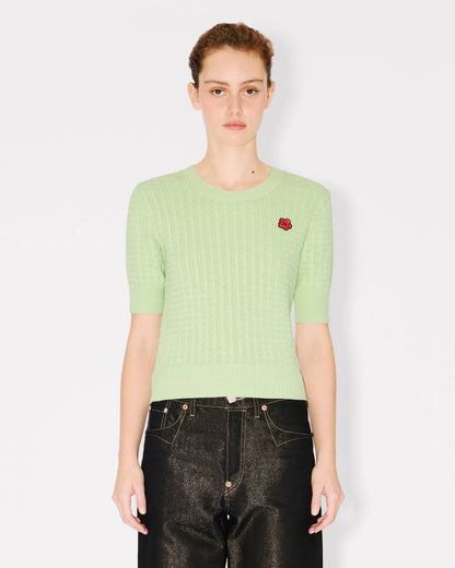 Kenzo Boke Flower Short Sleeve Top In Cotton Wool Women's