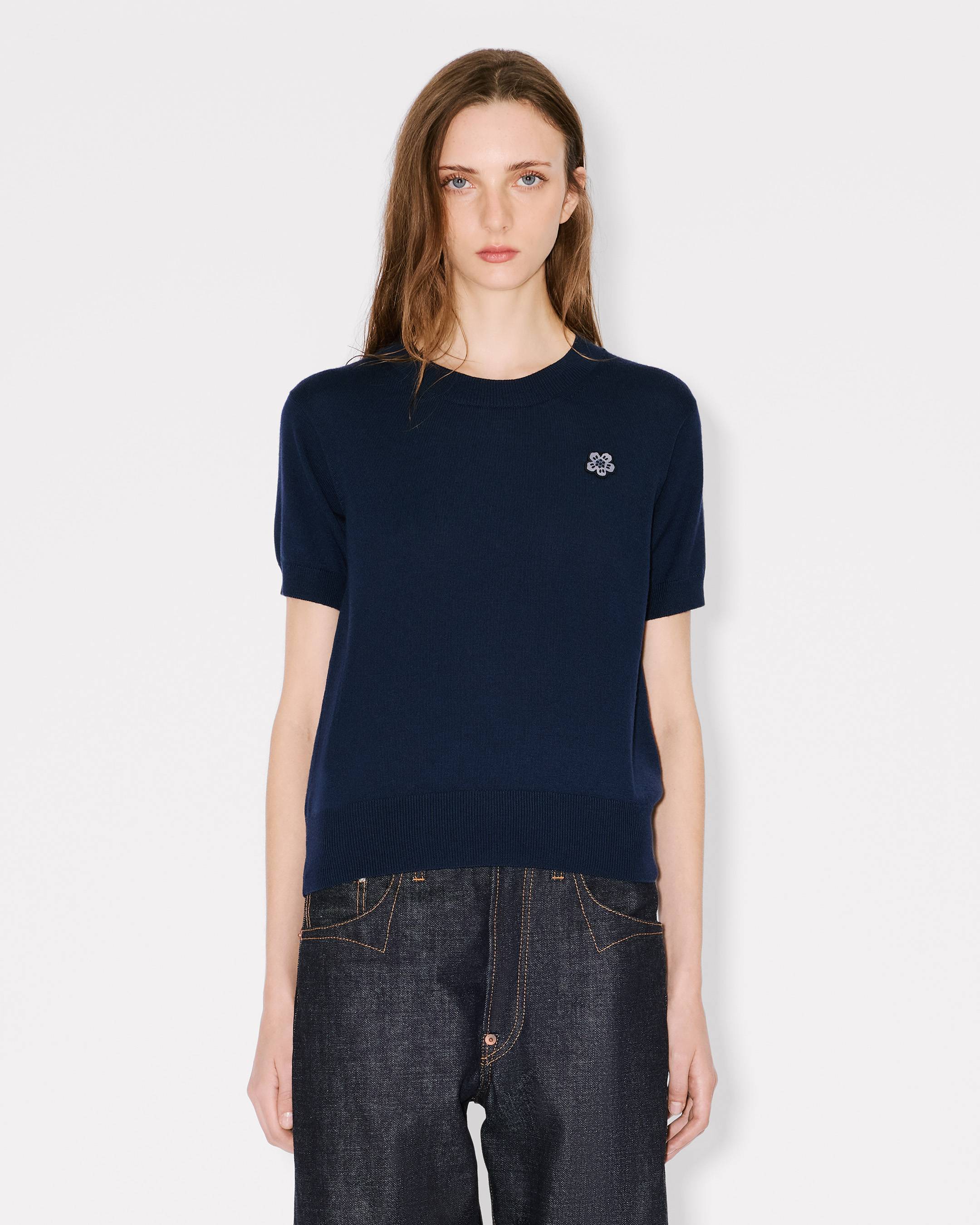 Kenzo Boke Flower Short Sleeve Top In Merino Wool Women's