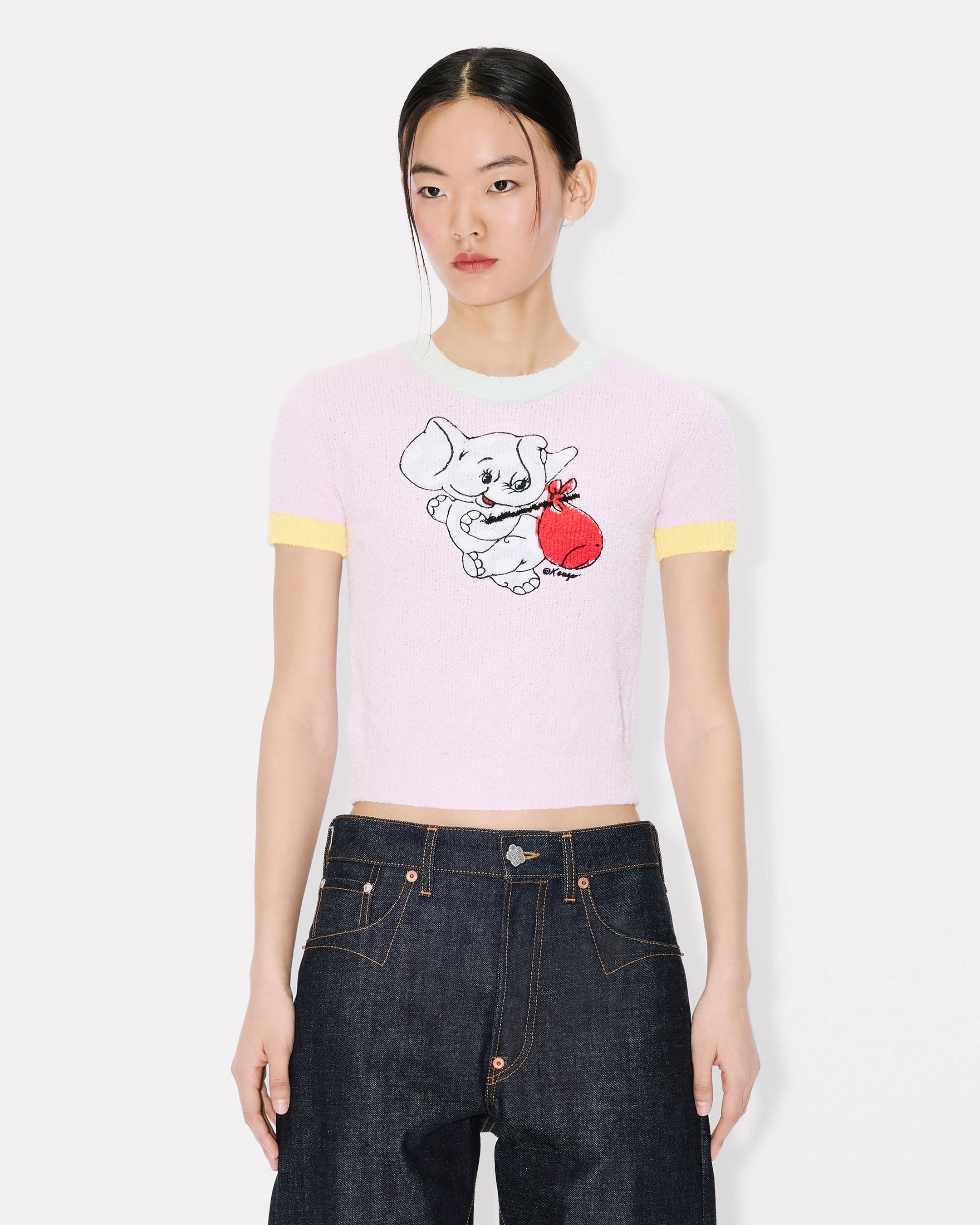 Kenzo Cartoon Cropped Top In Spongy Cotton Women's
