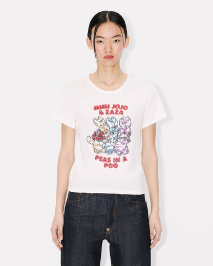 Kenzo Cartoon Embroidered Tshirt In Cotton Women's