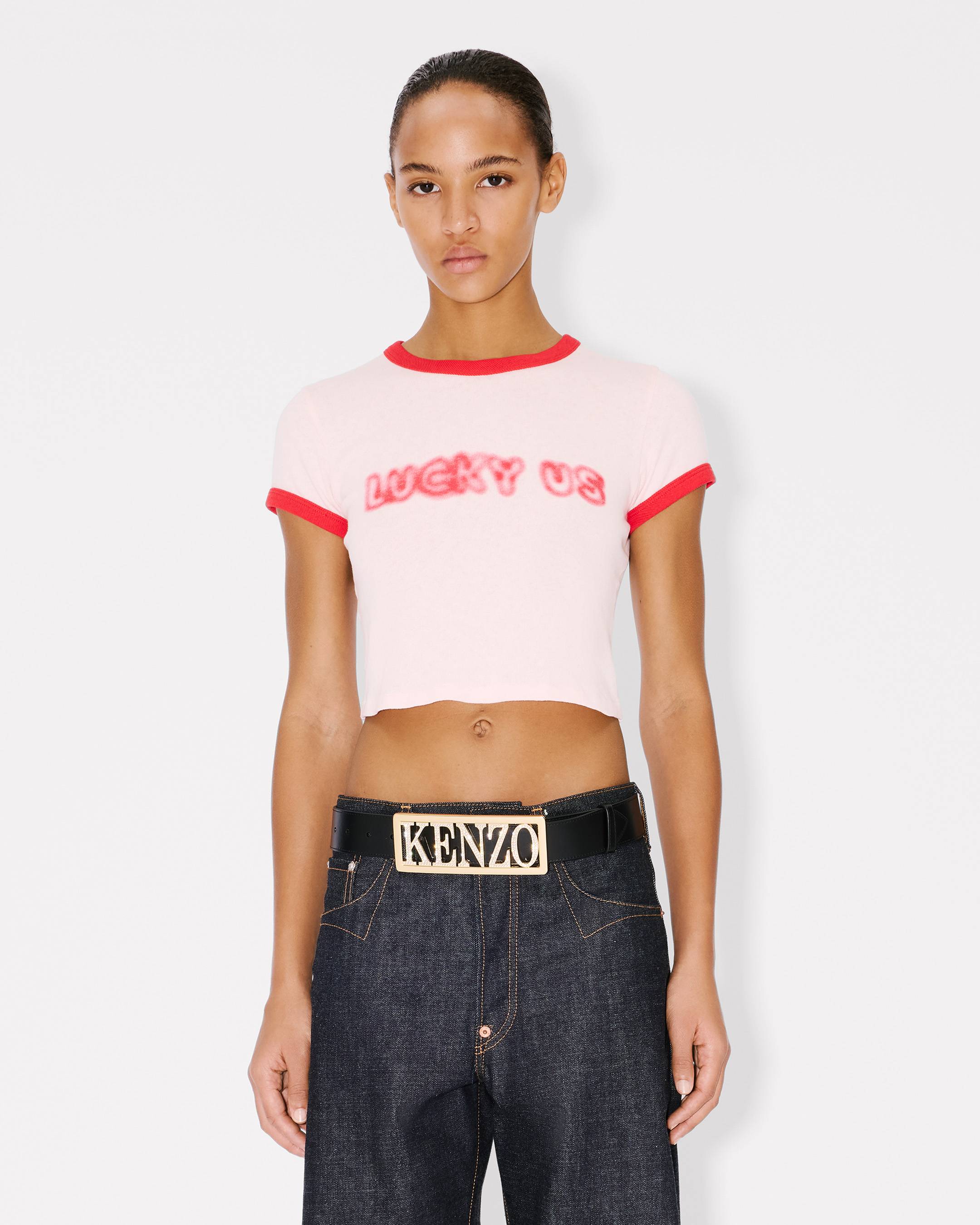 Kenzo Words Cropped Tshirt In Cotton Women's