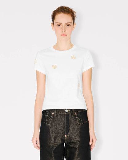 Kenzo Multi Boke Flower Embroidered Tshirt In Cotton Women's