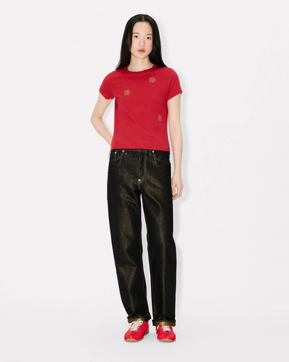 Kenzo Multi Boke Flower Embroidered Tshirt In Cotton Women's
