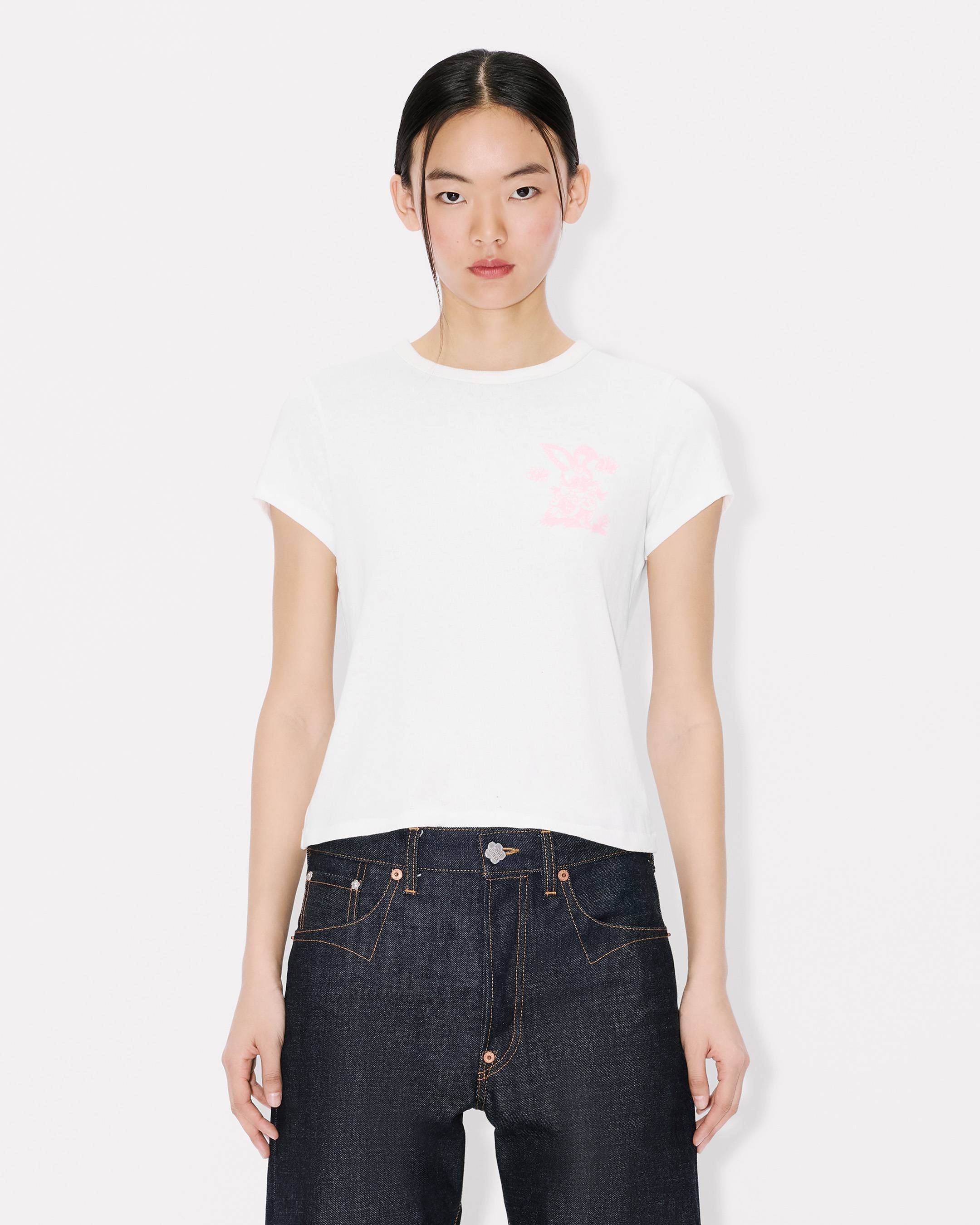 Kenzo Cartoon Embroidered Tshirt In Cotton Women's