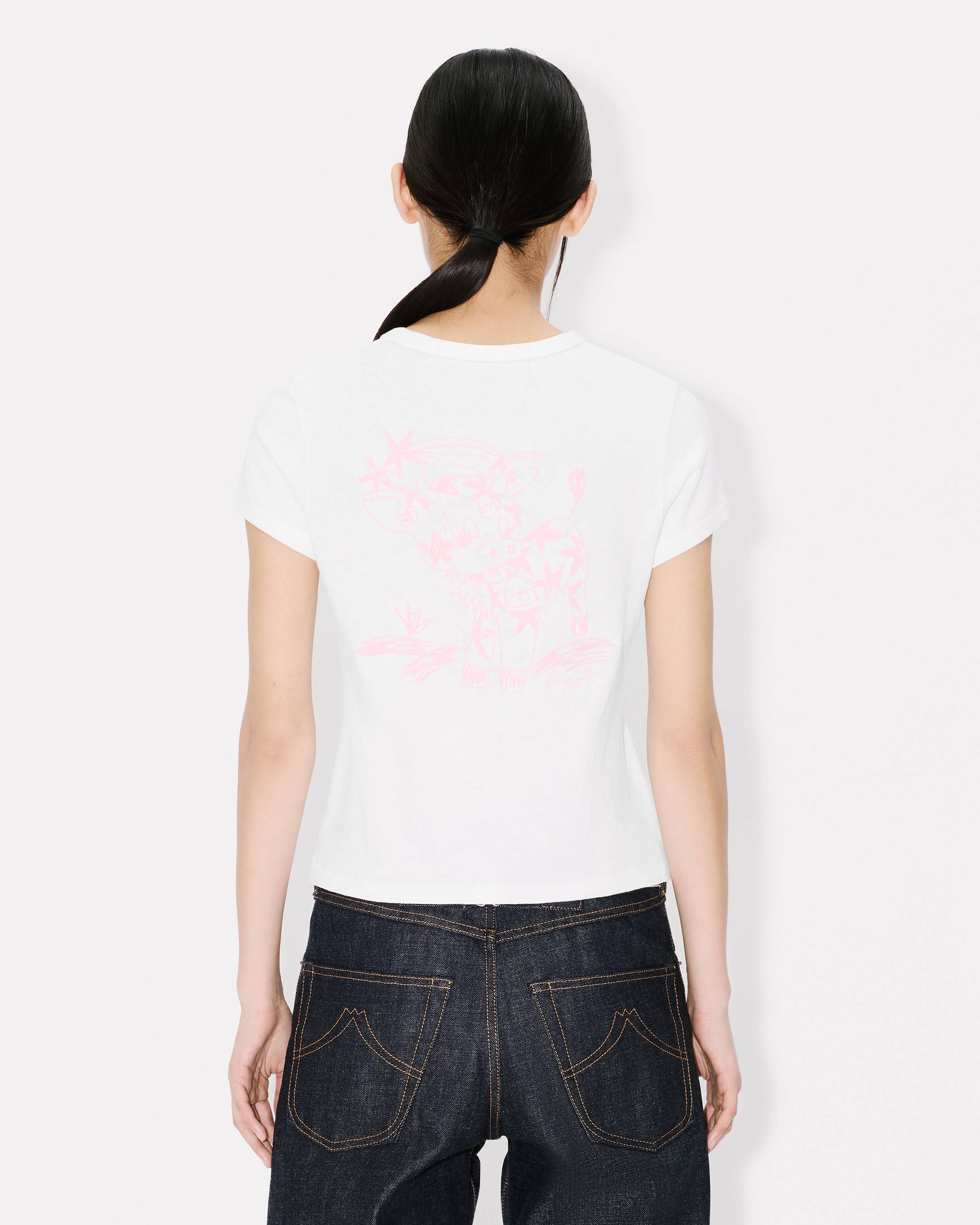Kenzo Cartoon Embroidered Tshirt In Cotton Women's
