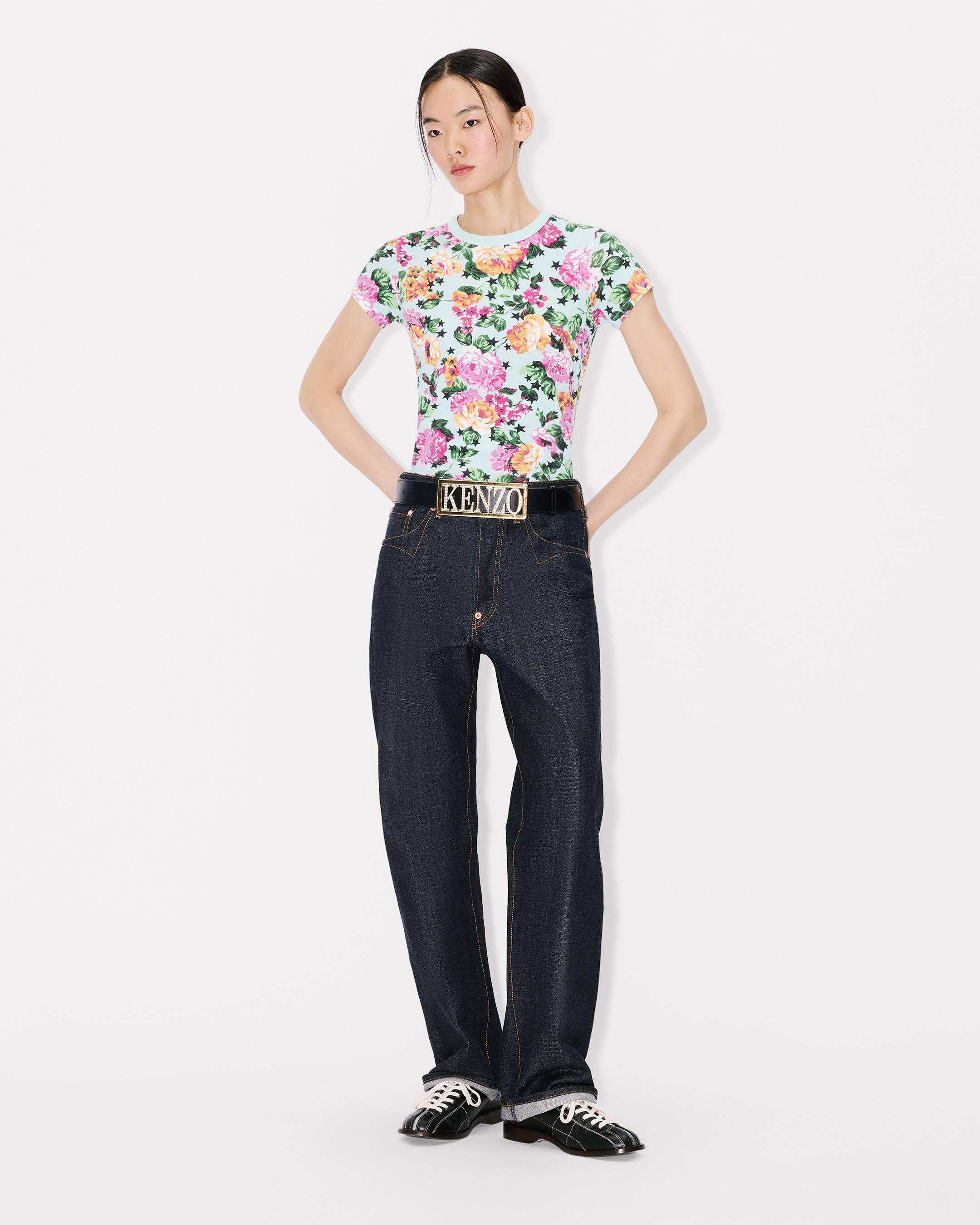 Kenzo Floral Tshirt In Cotton Women's