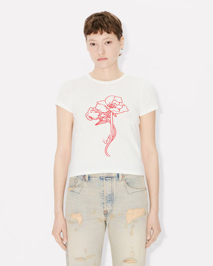 Kenzo Archive Rose Outlined Tshirt In Cotton Women's