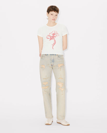 Kenzo Archive Rose Outlined Tshirt In Cotton Women's