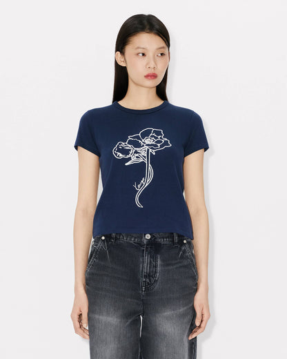 Kenzo Archive Rose Outlined Tshirt In Cotton Women's