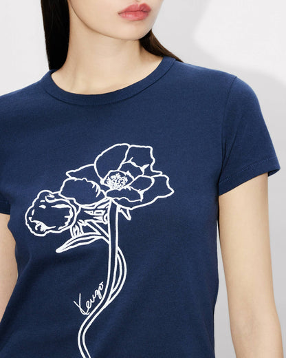 Kenzo Archive Rose Outlined Tshirt In Cotton Women's