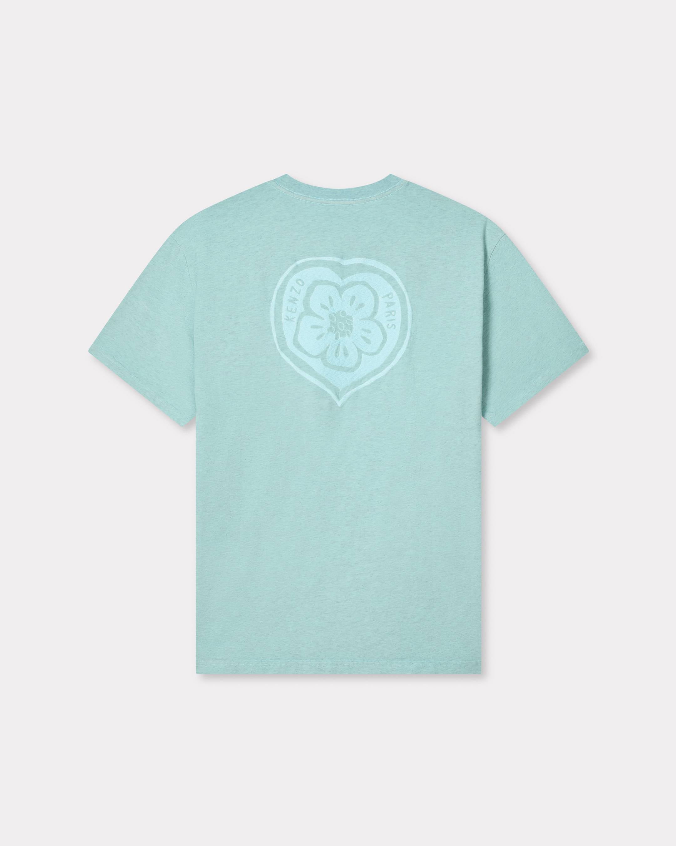 Kenzo Boke Heart Embroidered Loose Tshirt In Cotton Women's