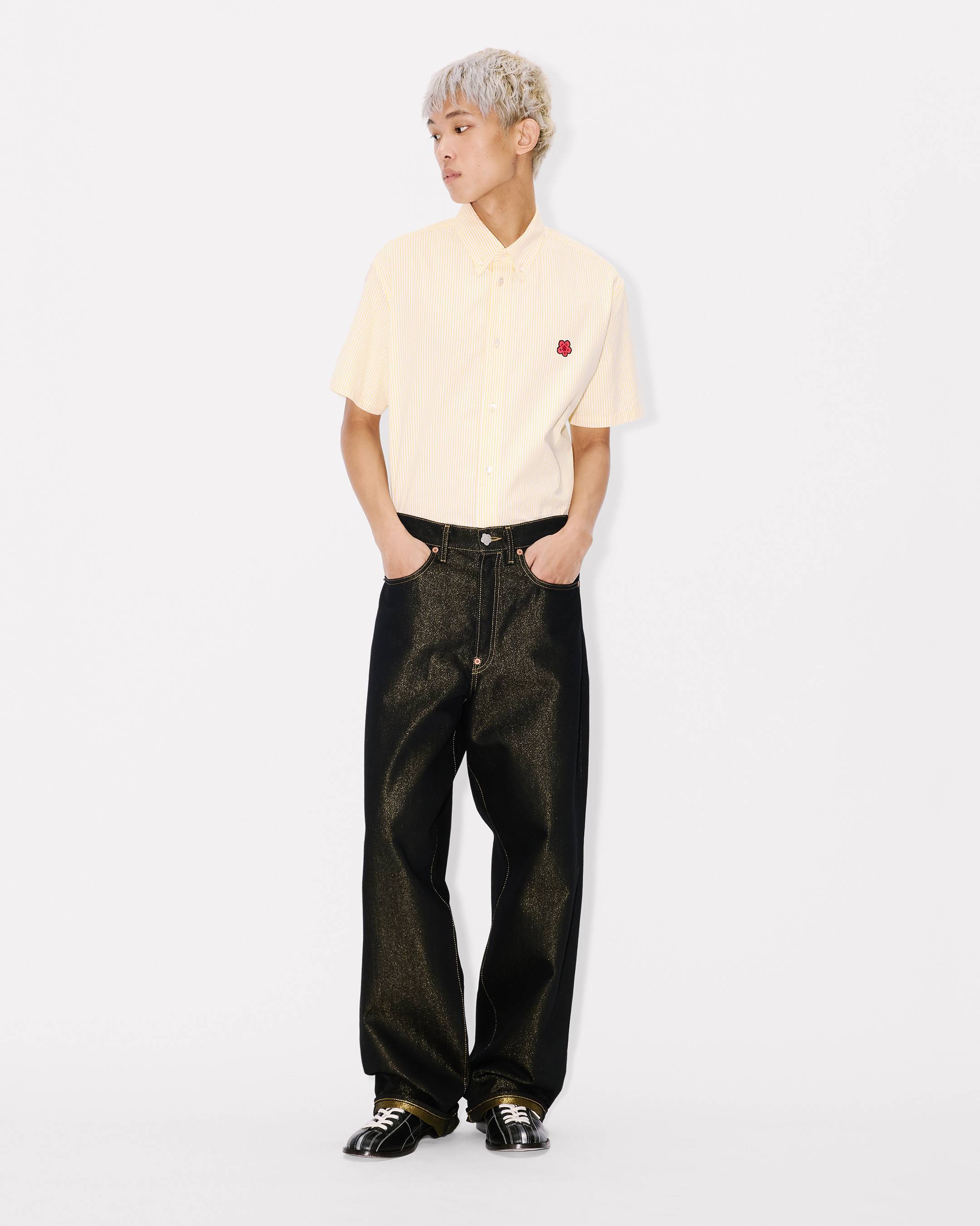 Kenzo Boke Flower Short Sleeve Shirt In Cotton Seersucker