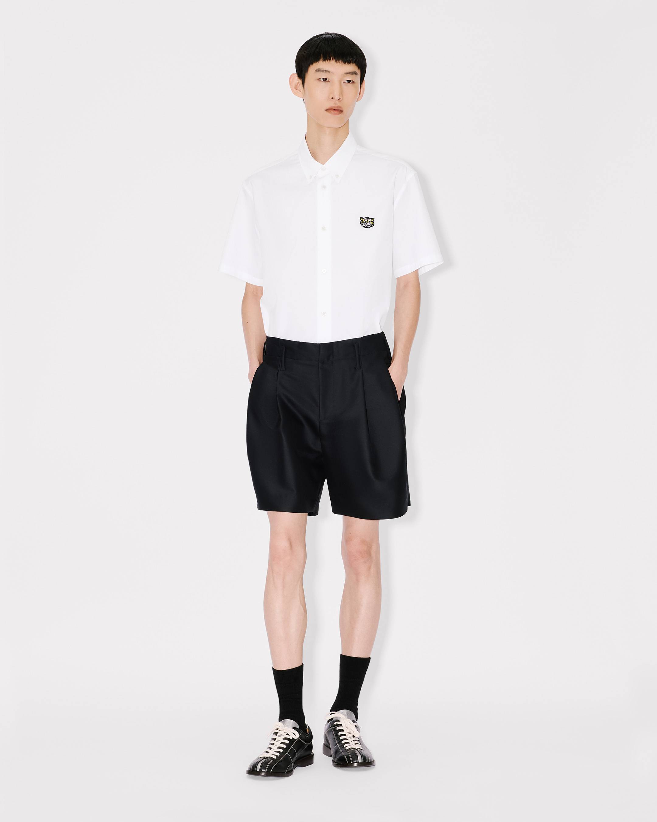Kenzo Wild Tiger Short Sleeve Shirt In Cotton Poplin