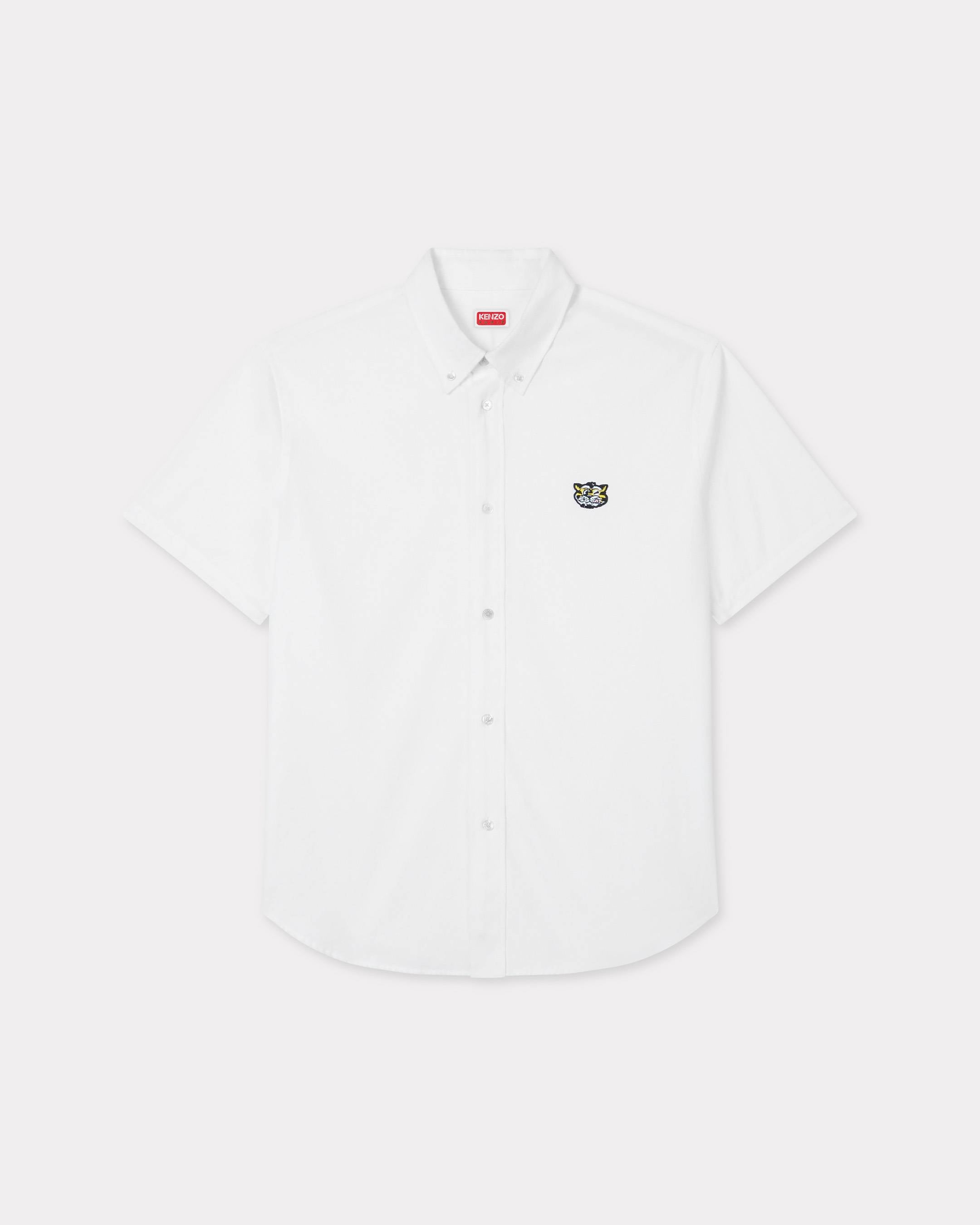 Kenzo Wild Tiger Short Sleeve Shirt In Cotton Poplin