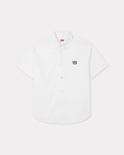 Kenzo Wild Tiger Short Sleeve Shirt In Cotton Poplin