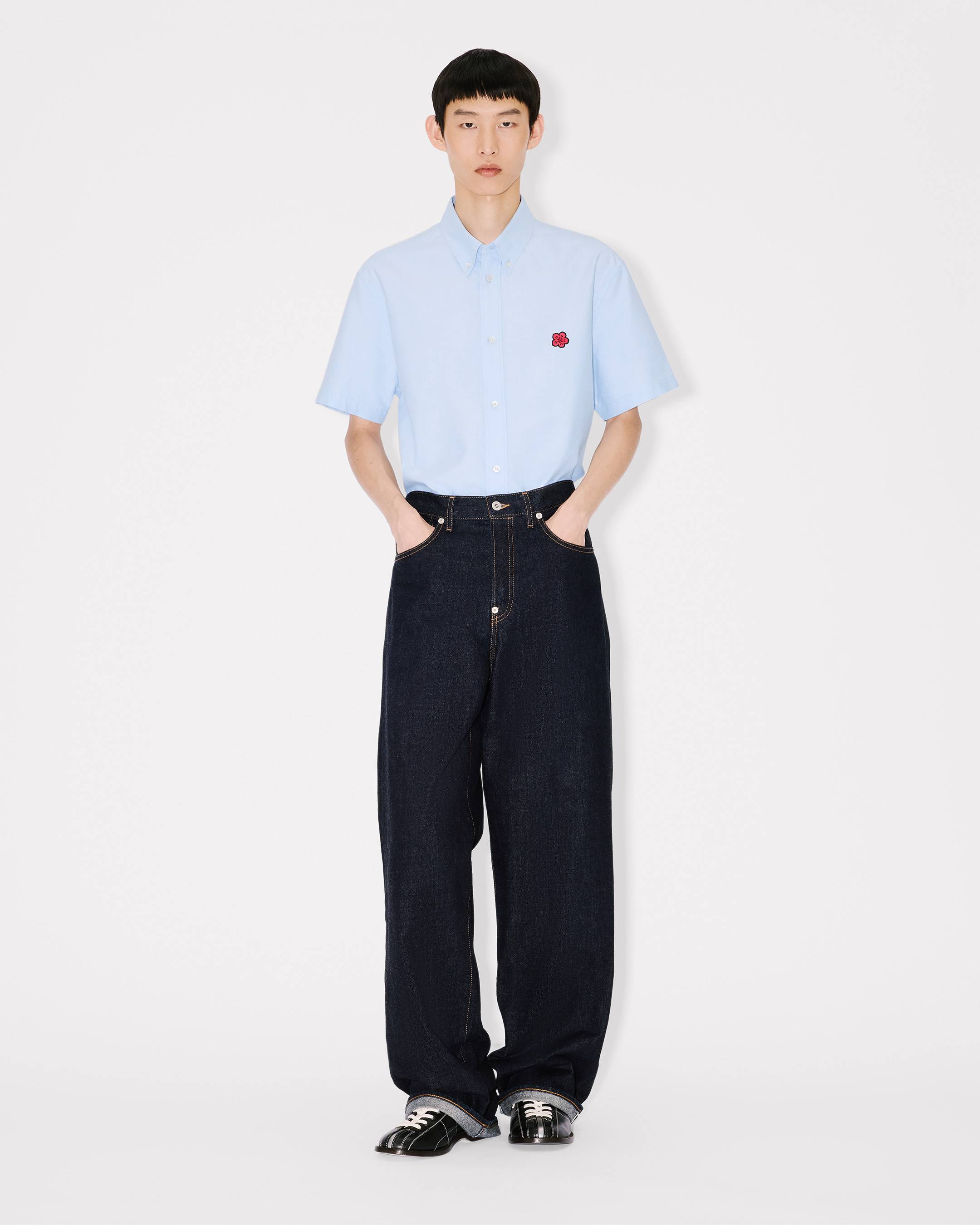 Kenzo Boke Flower Short Sleeve Shirt In Cotton Oxford