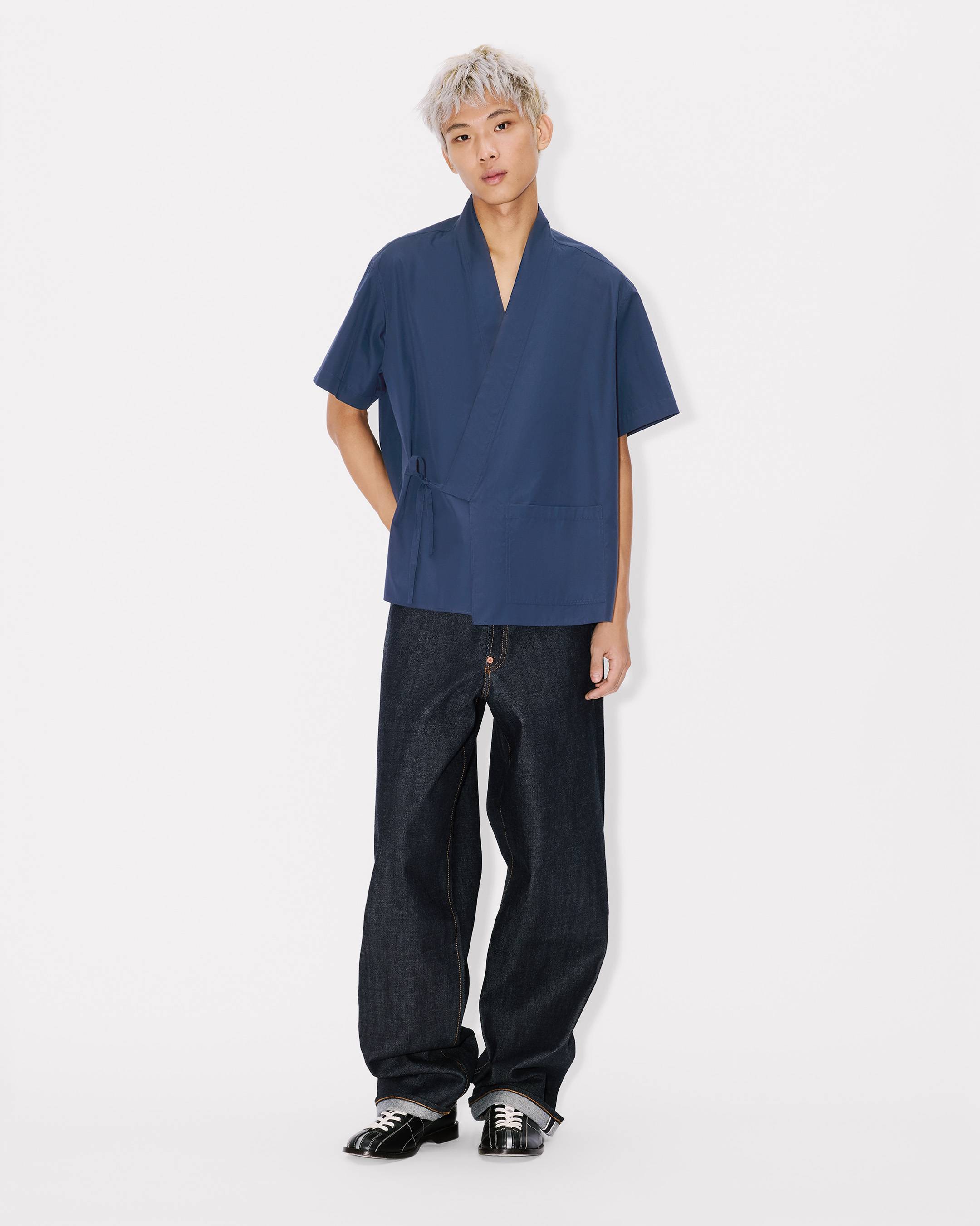 Kenzo Kimono Short Sleeve Shirt In Cotton