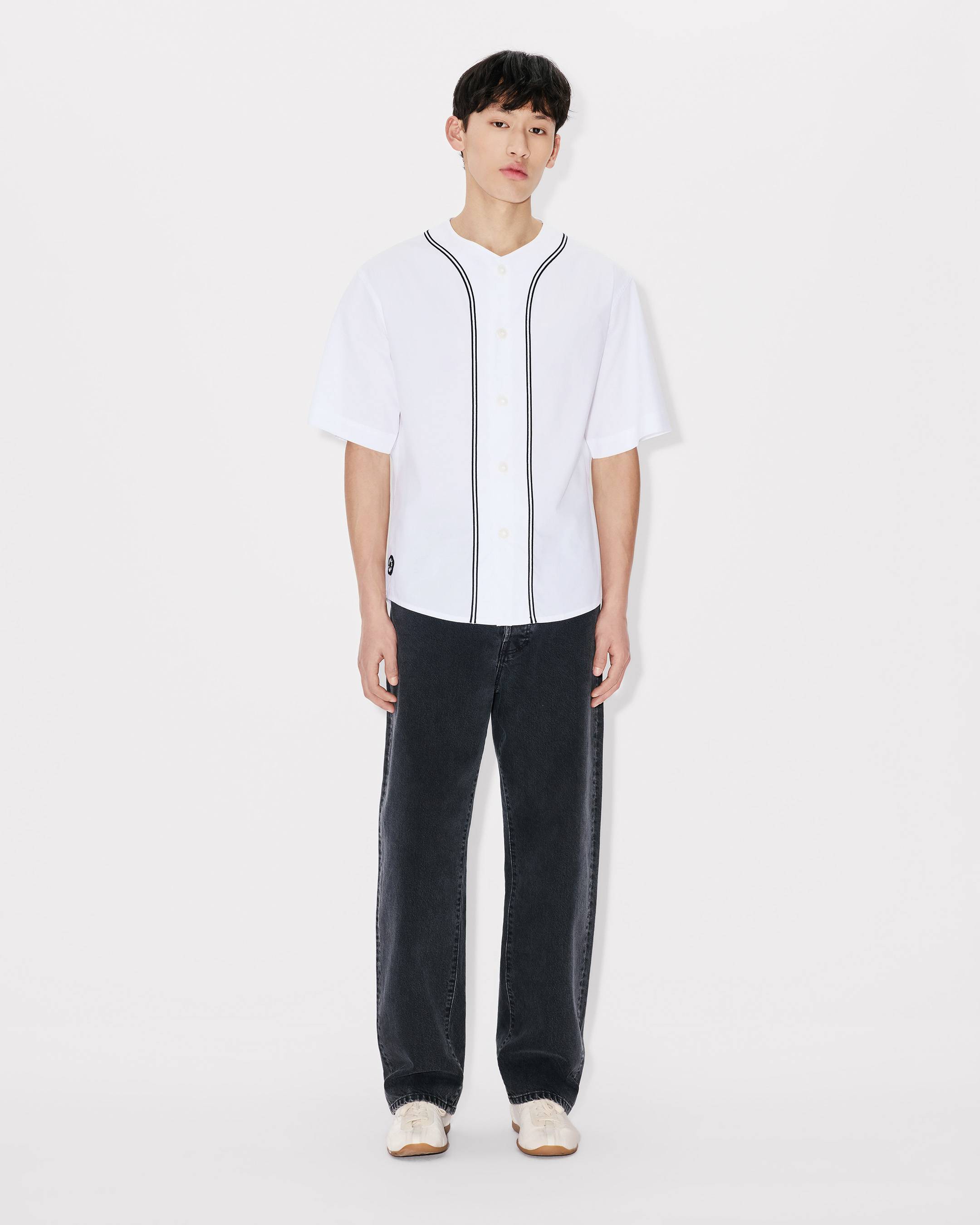 Kenzo Boke Flower 20 Baseball Short Sleeve Shirt In Cotton Poplin