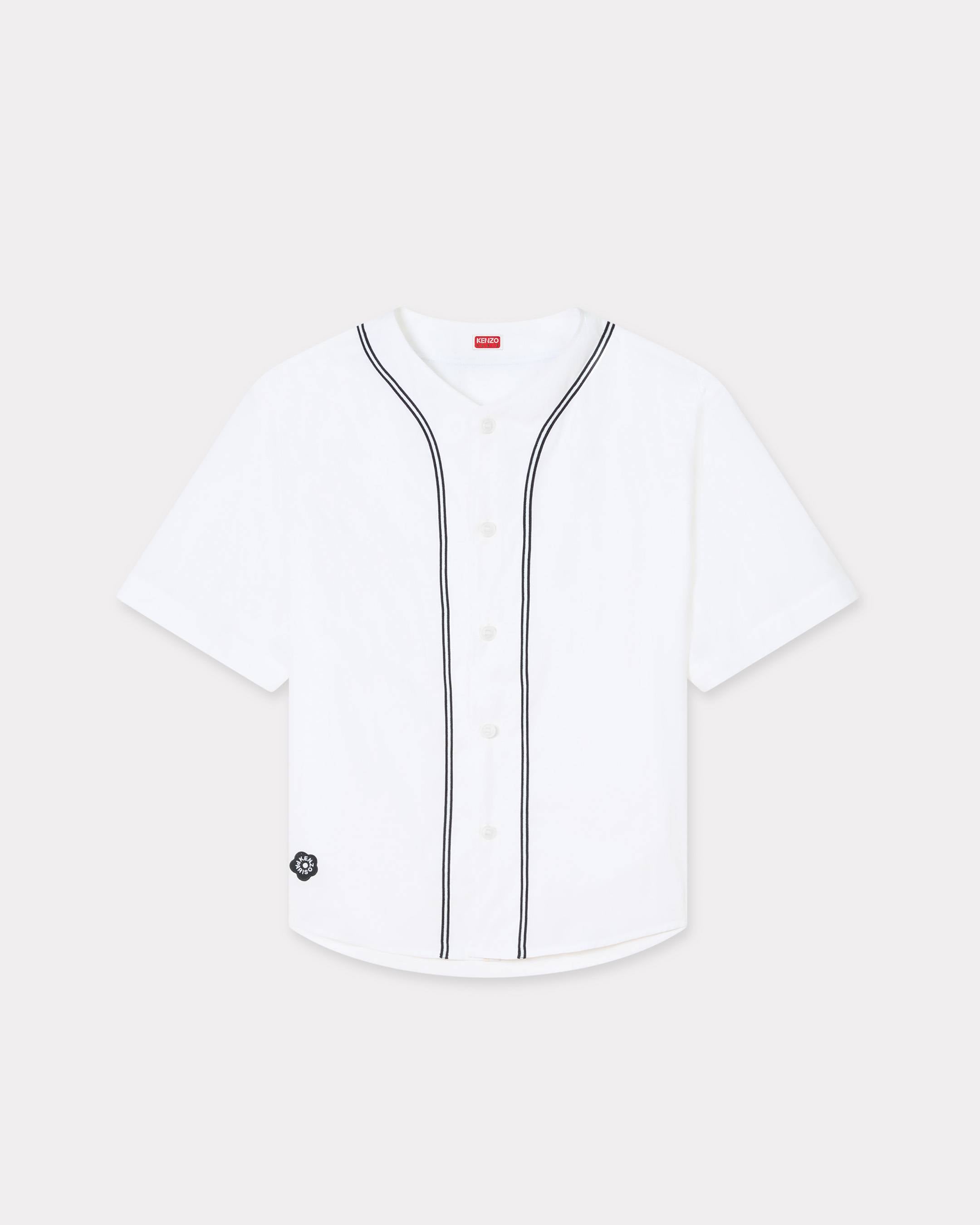 Kenzo Boke Flower 20 Baseball Short Sleeve Shirt In Cotton Poplin