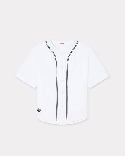 Kenzo Boke Flower 20 Baseball Short Sleeve Shirt In Cotton Poplin