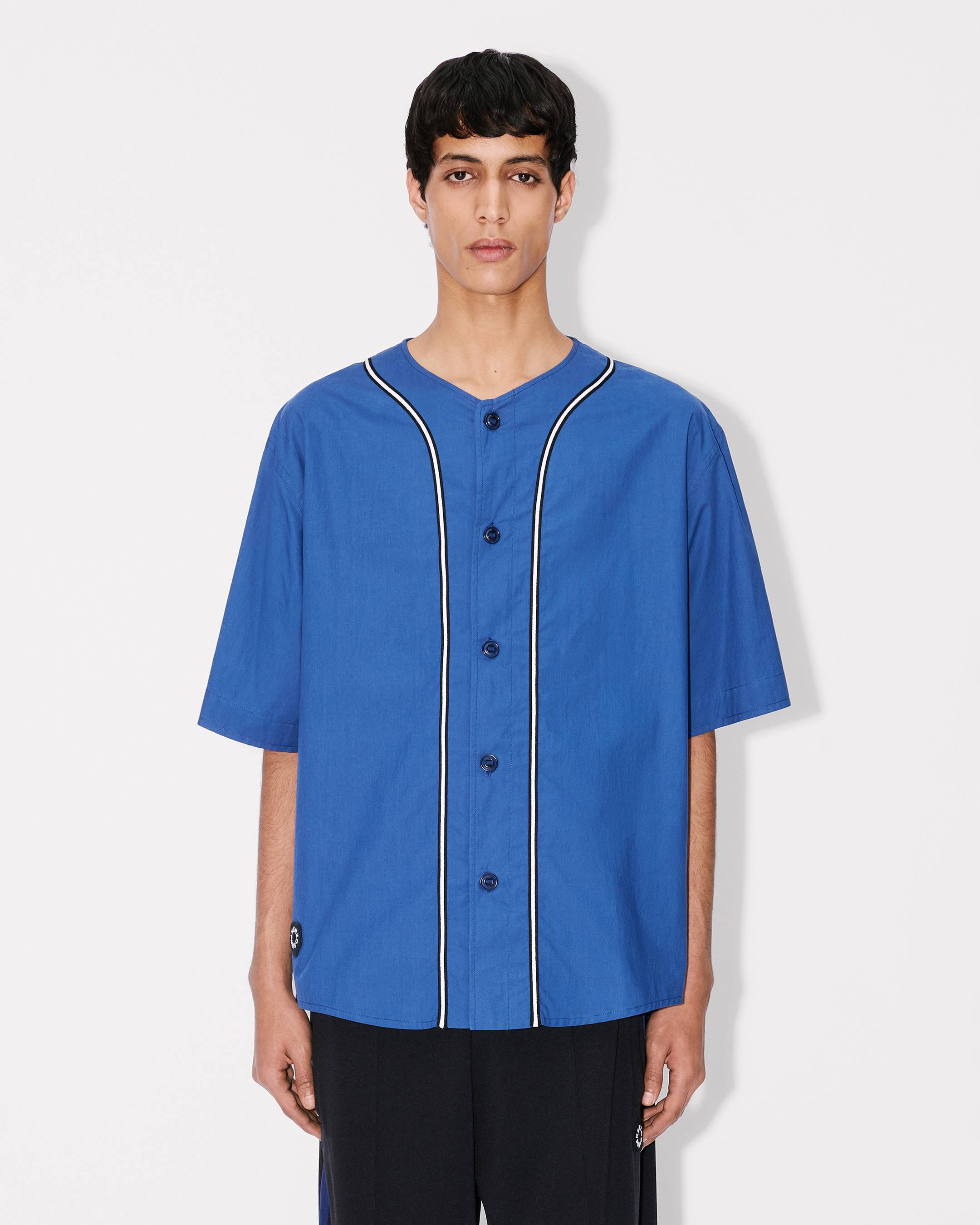 Kenzo Boke Flower 20 Baseball Short Sleeve Shirt In Cotton Poplin