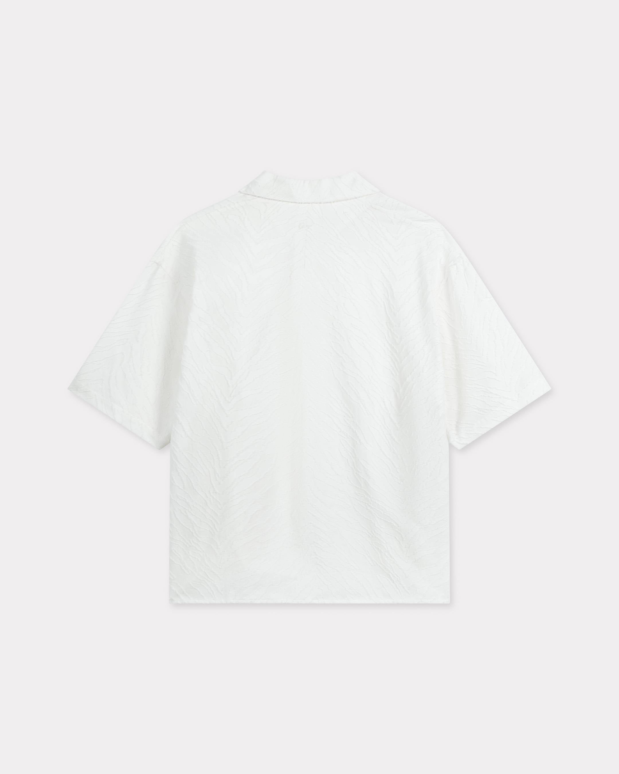 Kenzo Tiger Hawaiian Short Sleeve Shirt In Cotton Jacquard
