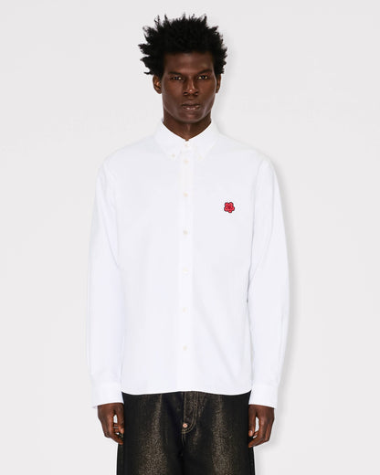 Kenzo Boke Flower Embroidered Casual Shirt In Cotton Oxford