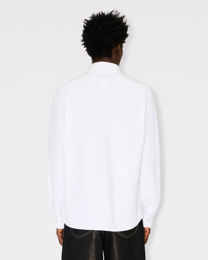 Kenzo Boke Flower Embroidered Casual Shirt In Cotton Oxford