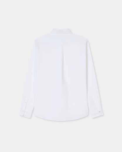 Kenzo Boke Flower Embroidered Casual Shirt In Cotton Oxford