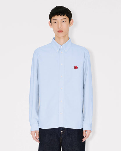 Kenzo Boke Flower Embroidered Casual Shirt In Cotton Oxford
